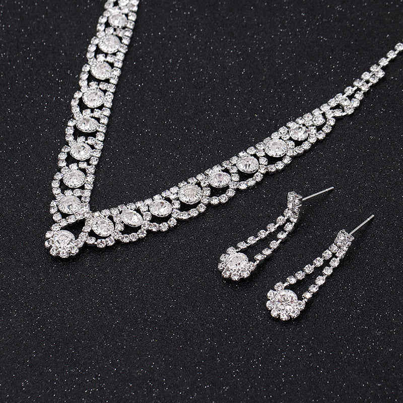Silver Color Crystal Bridal Jewelry Sets