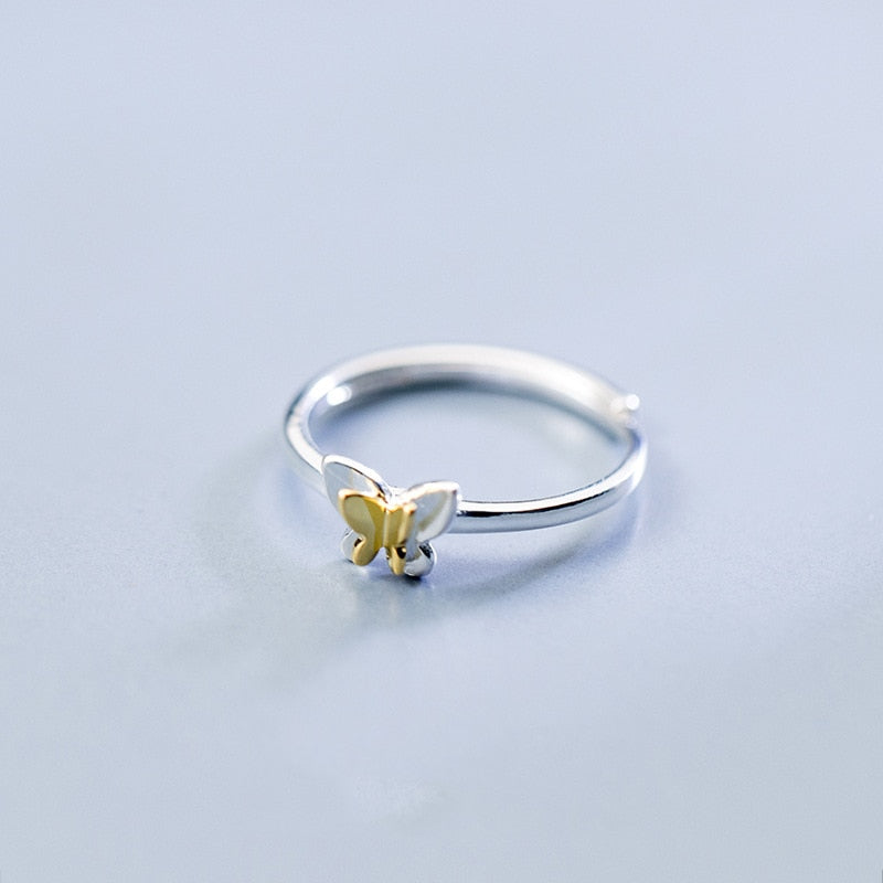 Cute Colorful Butterfly Ring 925 Sterling Silver