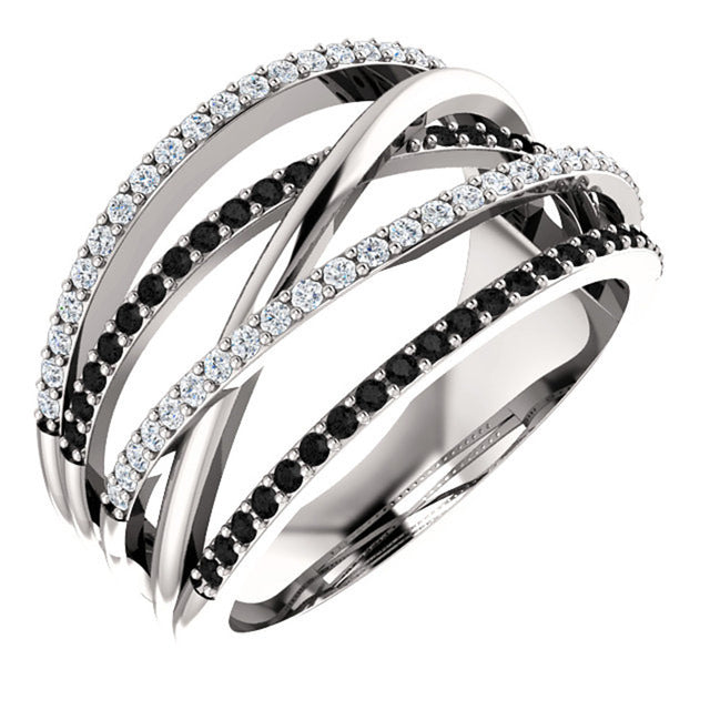 Twist Ethnic Style Rings With Black&White Stone