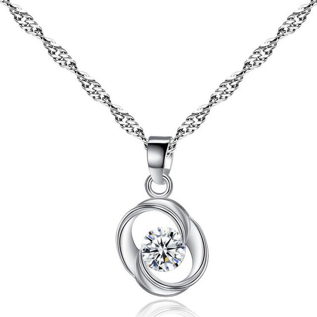 Classic Silver Color Round Chains Necklace
