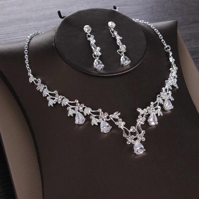 Heart Crystal Bridal Jewelry Sets