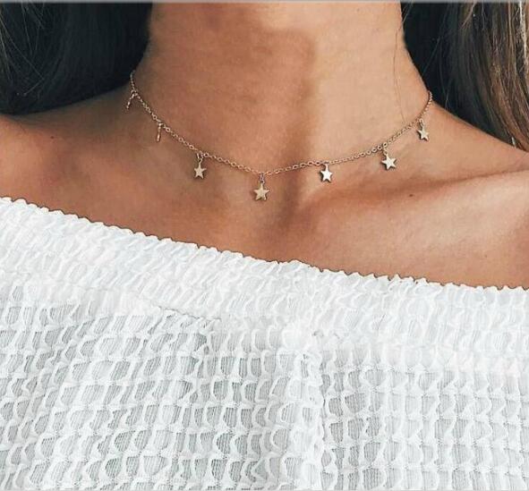 Bohemian Moon Star Crystal Necklace