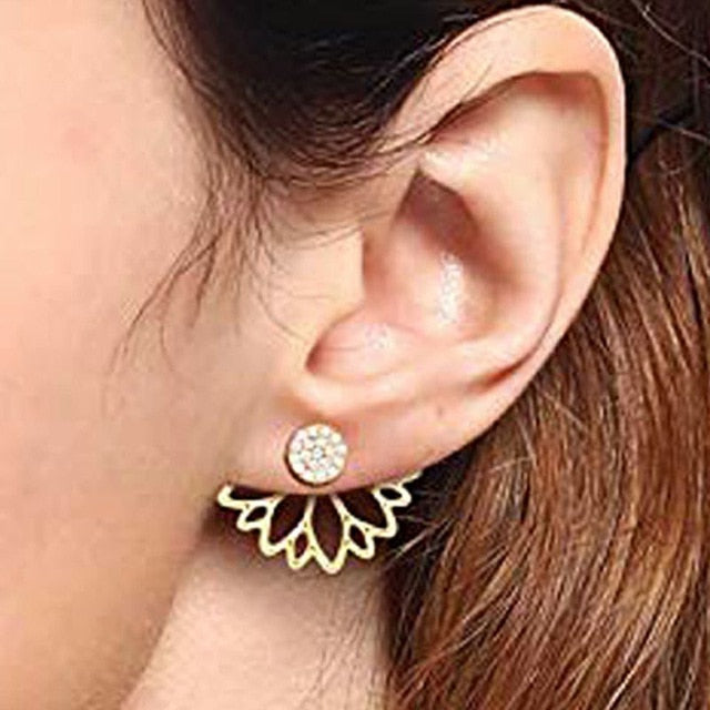 Crystal Flower Stud Earrings