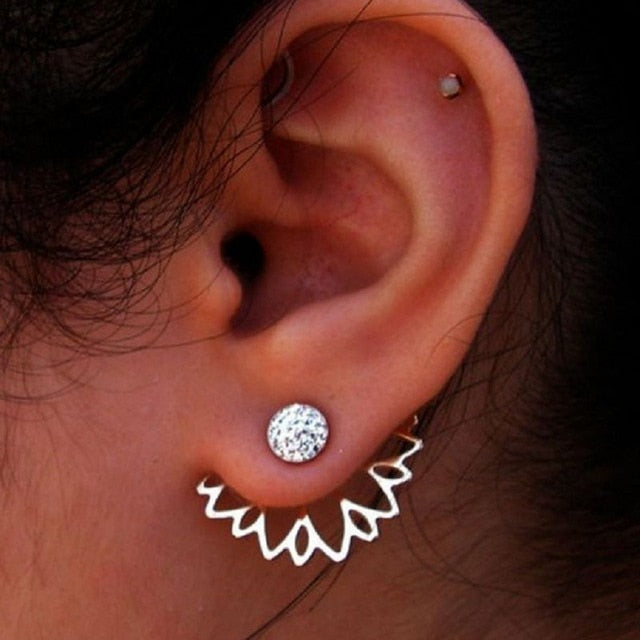 Crystal Flower Stud Earrings