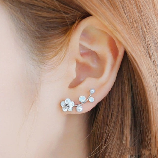 Crystal Flower Stud Earrings