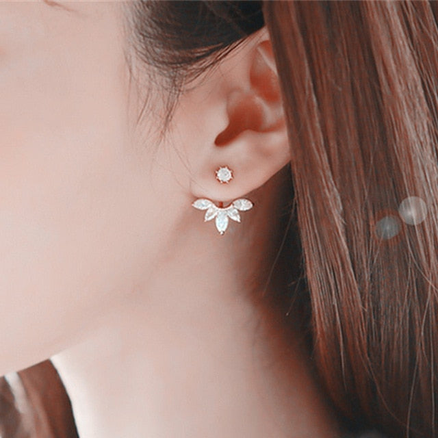 Crystal Flower Stud Earrings