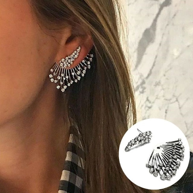 Crystal Flower Stud Earrings
