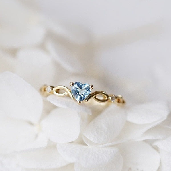 Leaf Crystal Engagement Rings