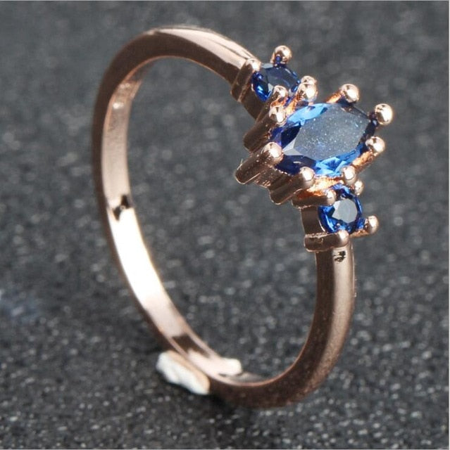 Leaf Crystal Engagement Rings