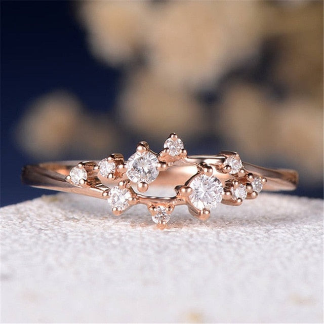 Leaf Crystal Engagement Rings