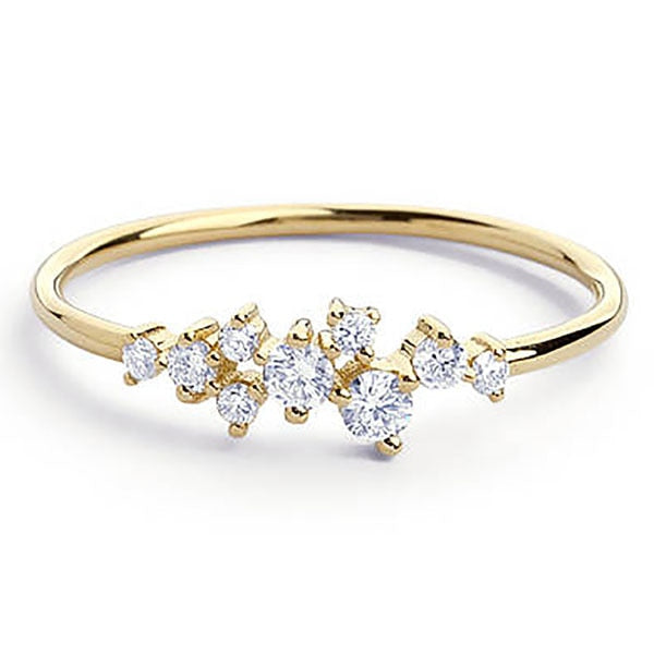 Leaf Crystal Engagement Rings