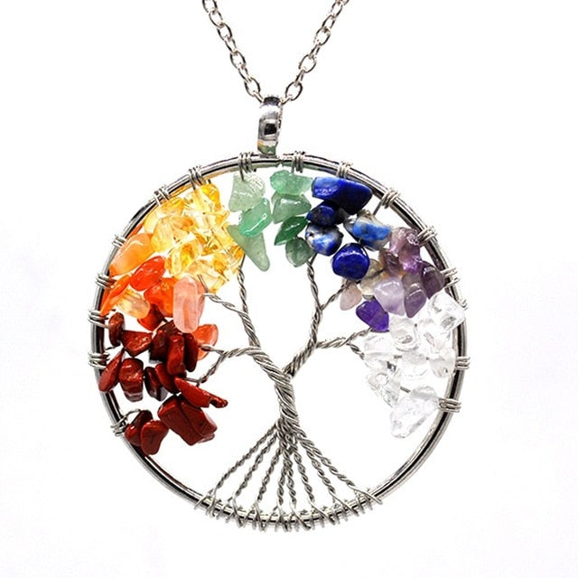 Natural Stone Tree of Life Necklace 30 Styles
