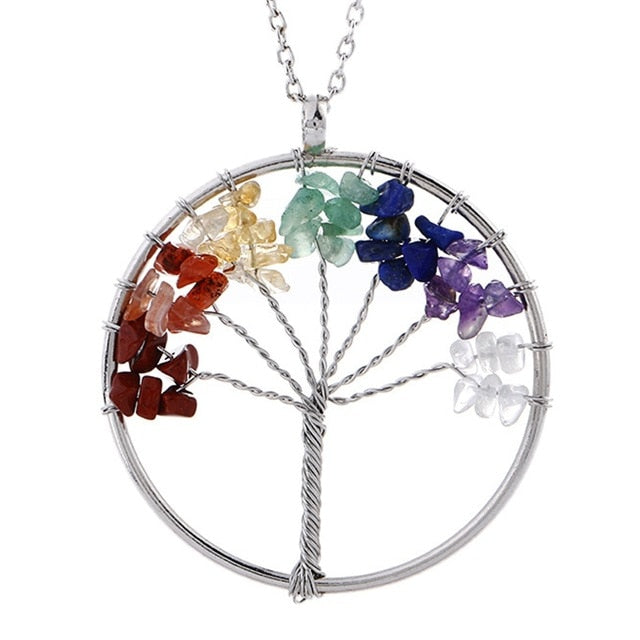 Natural Stone Tree of Life Necklace 30 Styles
