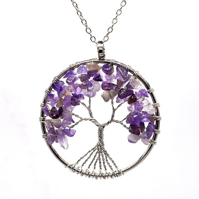 Natural Stone Tree of Life Necklace 30 Styles