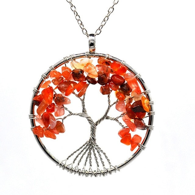 Natural Stone Tree of Life Necklace 30 Styles