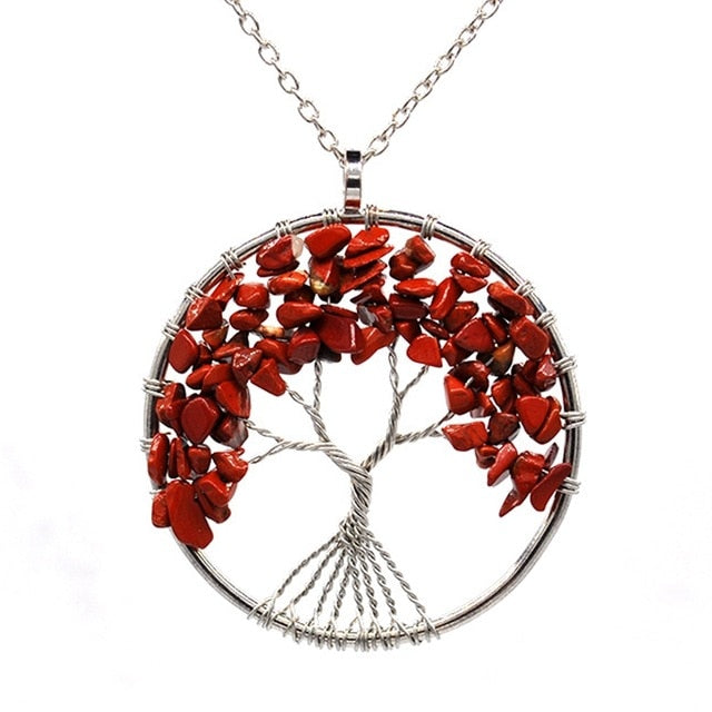 Natural Stone Tree of Life Necklace 30 Styles