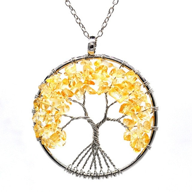 Natural Stone Tree of Life Necklace 30 Styles