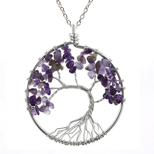 Natural Stone Tree of Life Necklace 30 Styles