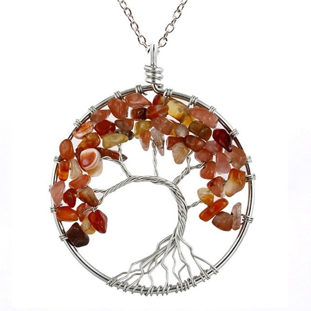 Natural Stone Tree of Life Necklace 30 Styles