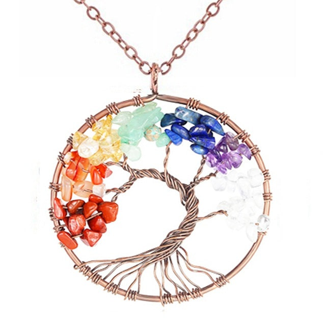Natural Stone Tree of Life Necklace 30 Styles