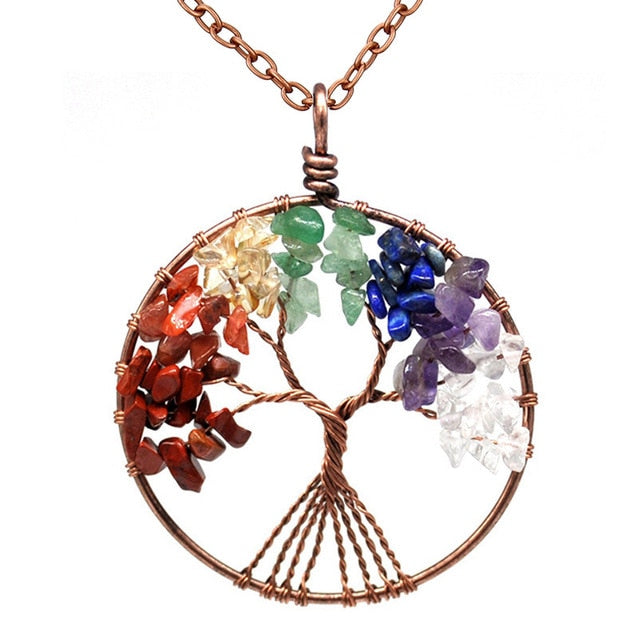 Natural Stone Tree of Life Necklace 30 Styles