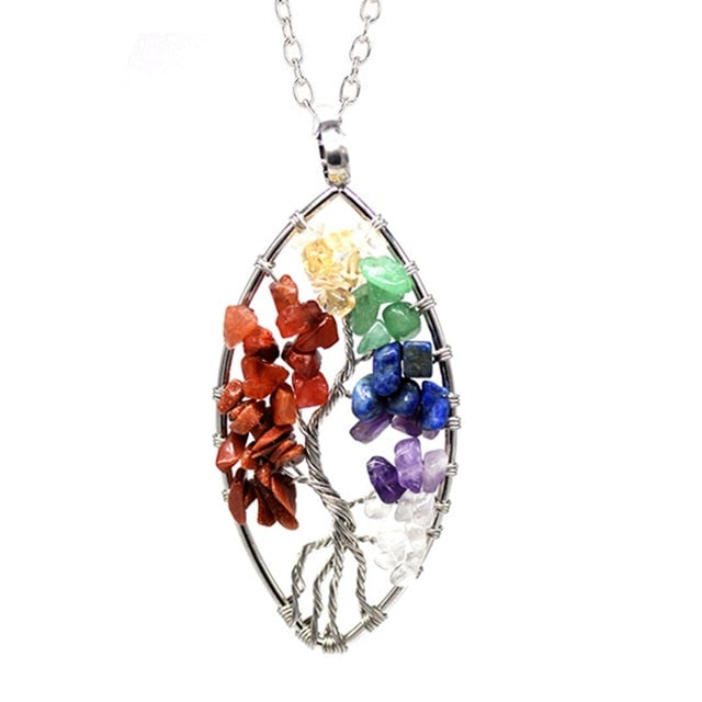 Natural Stone Tree of Life Necklace 30 Styles