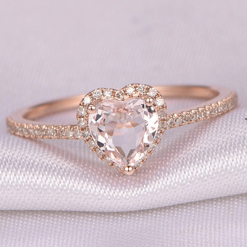 Rose Gold Crystal Wedding Rings