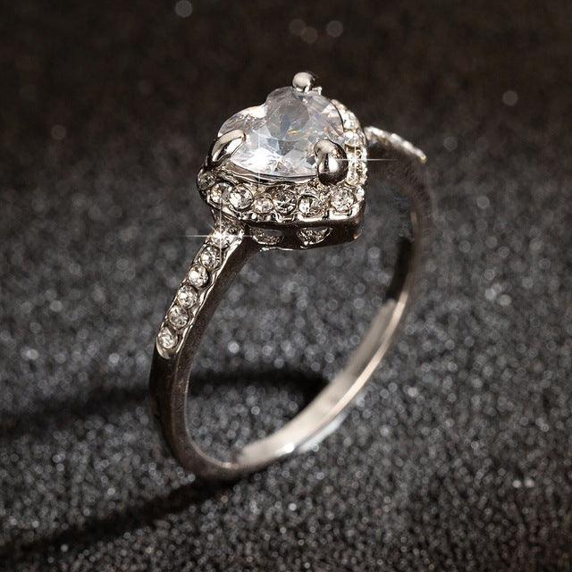 Rose Gold Crystal Wedding Rings