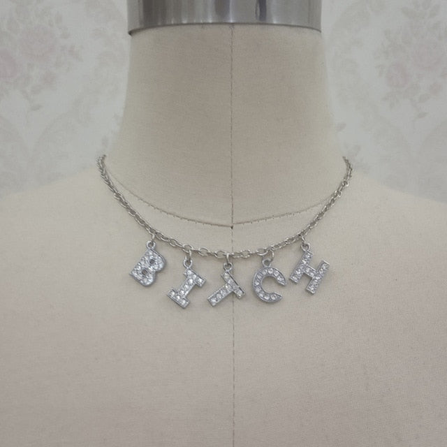 Letter Crystal Angel Necklace