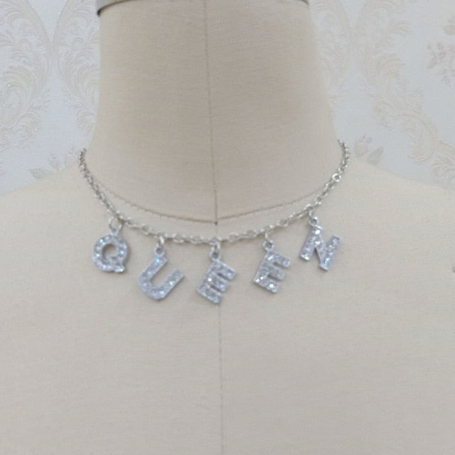 Letter Crystal Angel Necklace