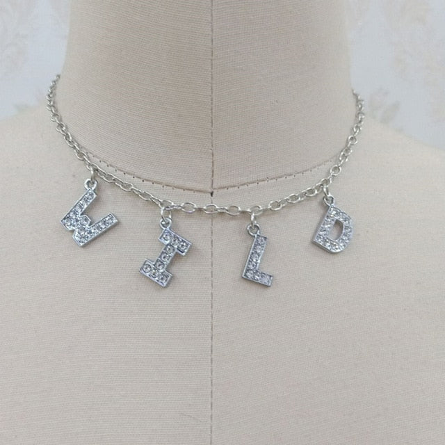 Letter Crystal Angel Necklace