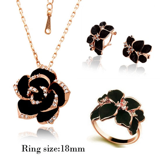 Flower Enamel Jewelry Set