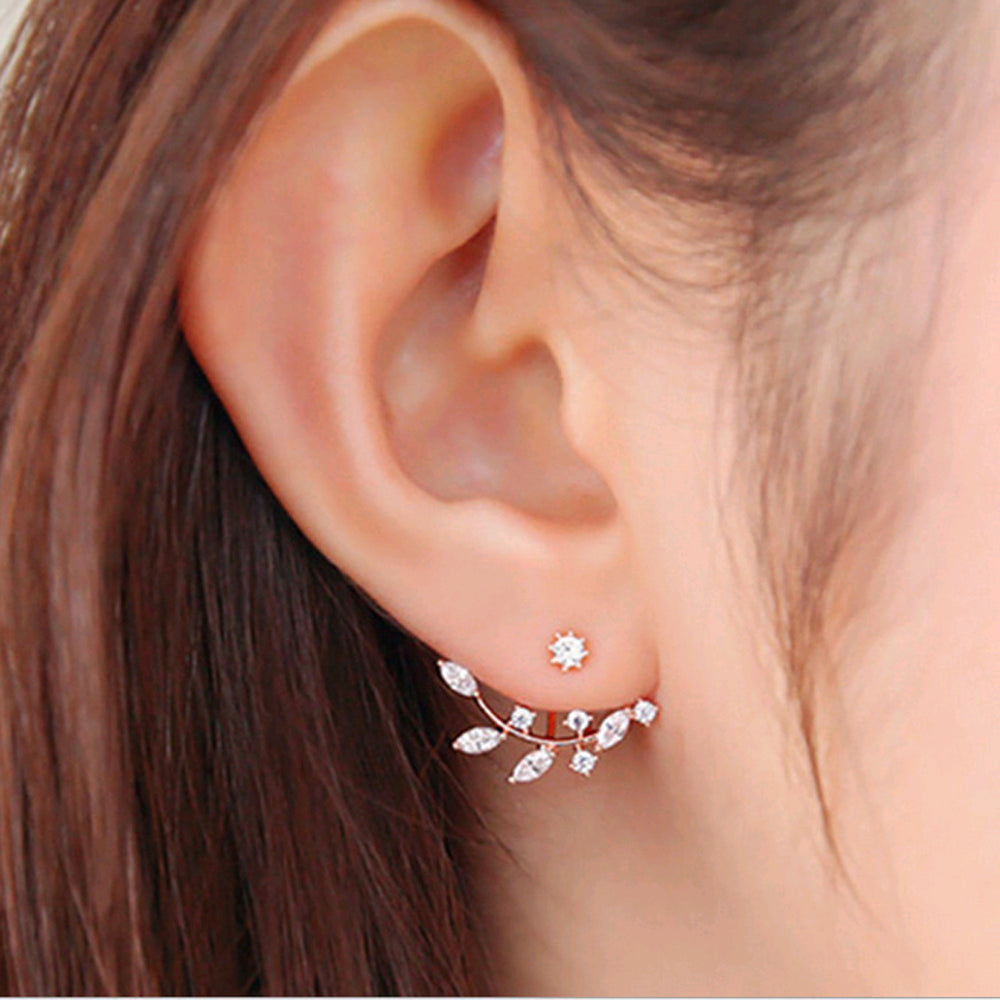 Zircon Elegant Gold Earrings